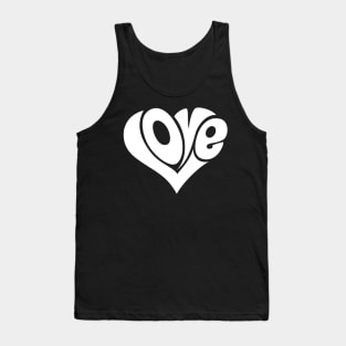 LOVE Word Art Heart Shape Tank Top